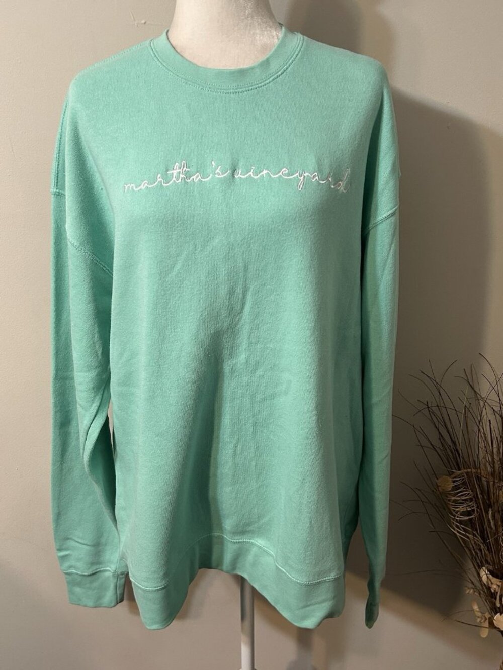 Bay State Gear Martha's Vineyard Mint Green Crewneck Sweatshirt Oversized Sz XL